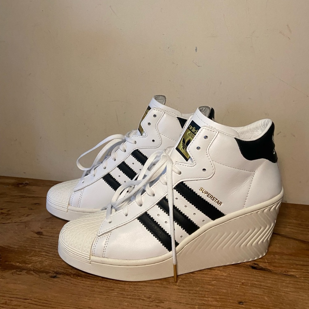 Adidas Ellure Platform Wedge Superstar Sneakers Size 10